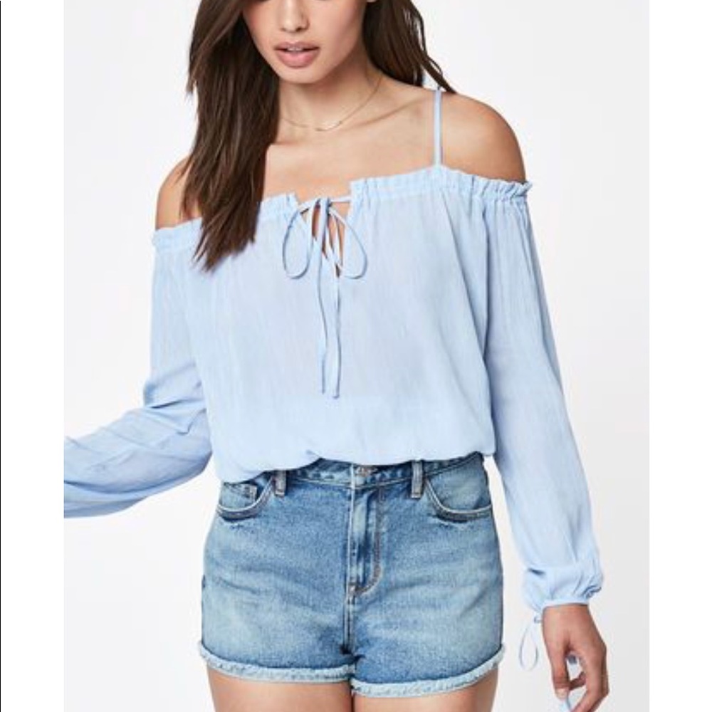 Pacsun LA Hearts Smocked Off the Shoulder Top